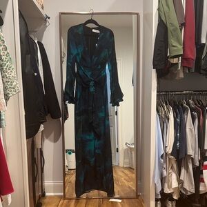 Rat & Boa Black and Teal Long Sleeve Dress